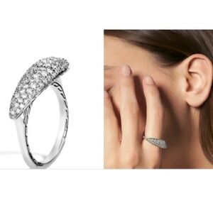 John Hardy .50 Carat Genuine Diamond Sterling Silver Classic Chain Ring Size 6